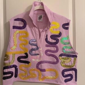 Queen of Sparkles Lavendsr Squiggles top